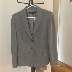 Gray Slim Fit Blazer with Notched Lapels